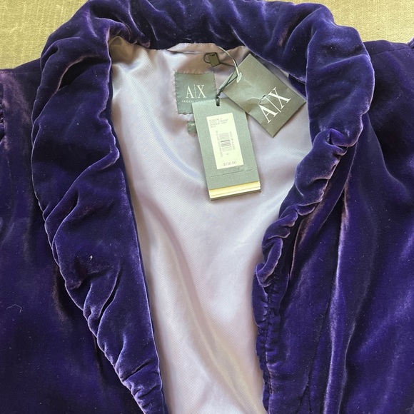 Armani Exchange NWT purple velvet top - Picture 6 of 14